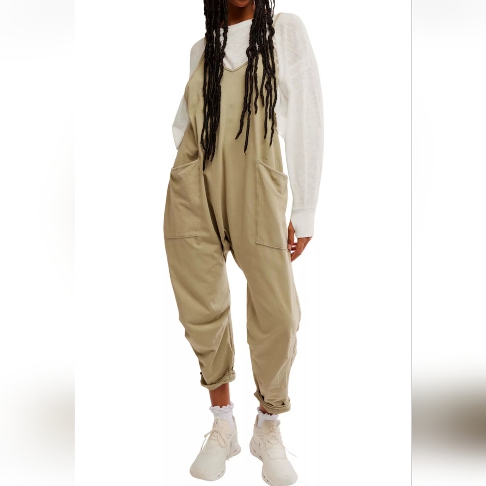 Free People Movement Hot Shot Onesie In Sage Stone